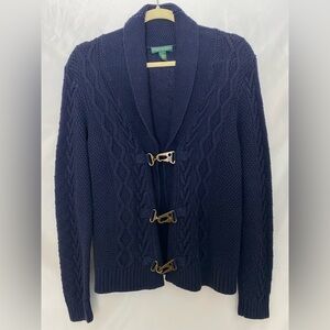 Lauren Ralph Lauren Navy Blue Knit Toggle Sweater